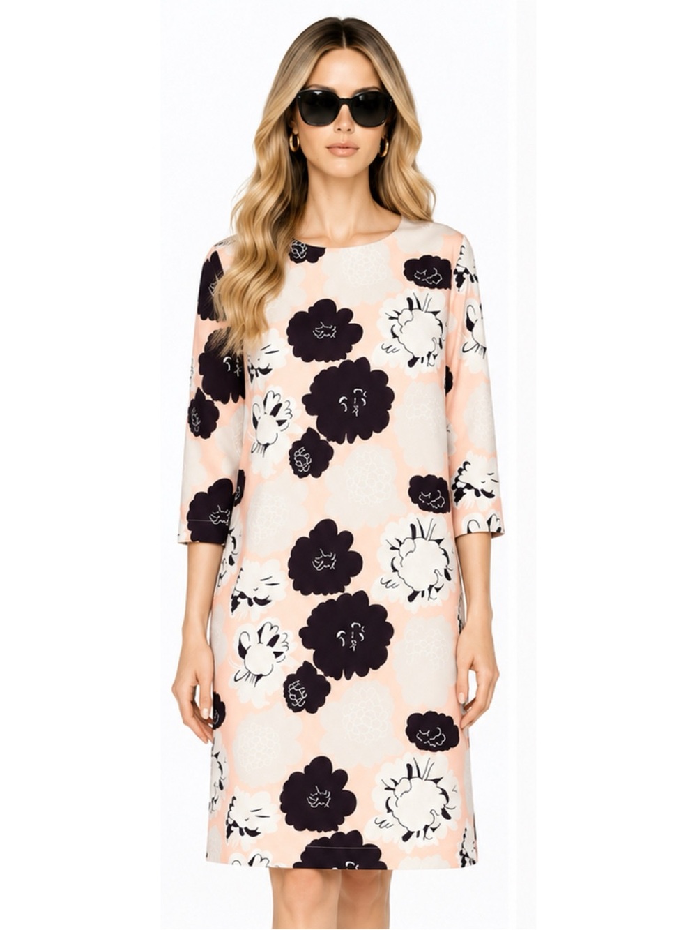 Marimekko Unelma Pieni Pioni Dress 38 US 6/8 M Floral Mod Retro Scandinavian